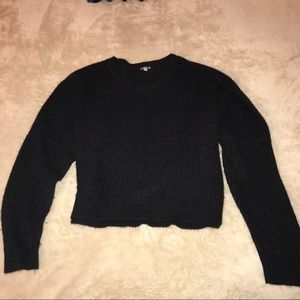 black knit sweater
